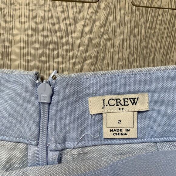 J Crew Skirt Womens 2 Periwinkle Oxford Nantucket Ruffle Faux Wrap Back Zip - Picture 5 of 12